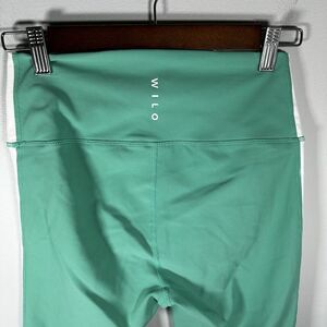 WILO The Label Ribbed High Rise 7/8 Leggings Women's Large Green Purple White***